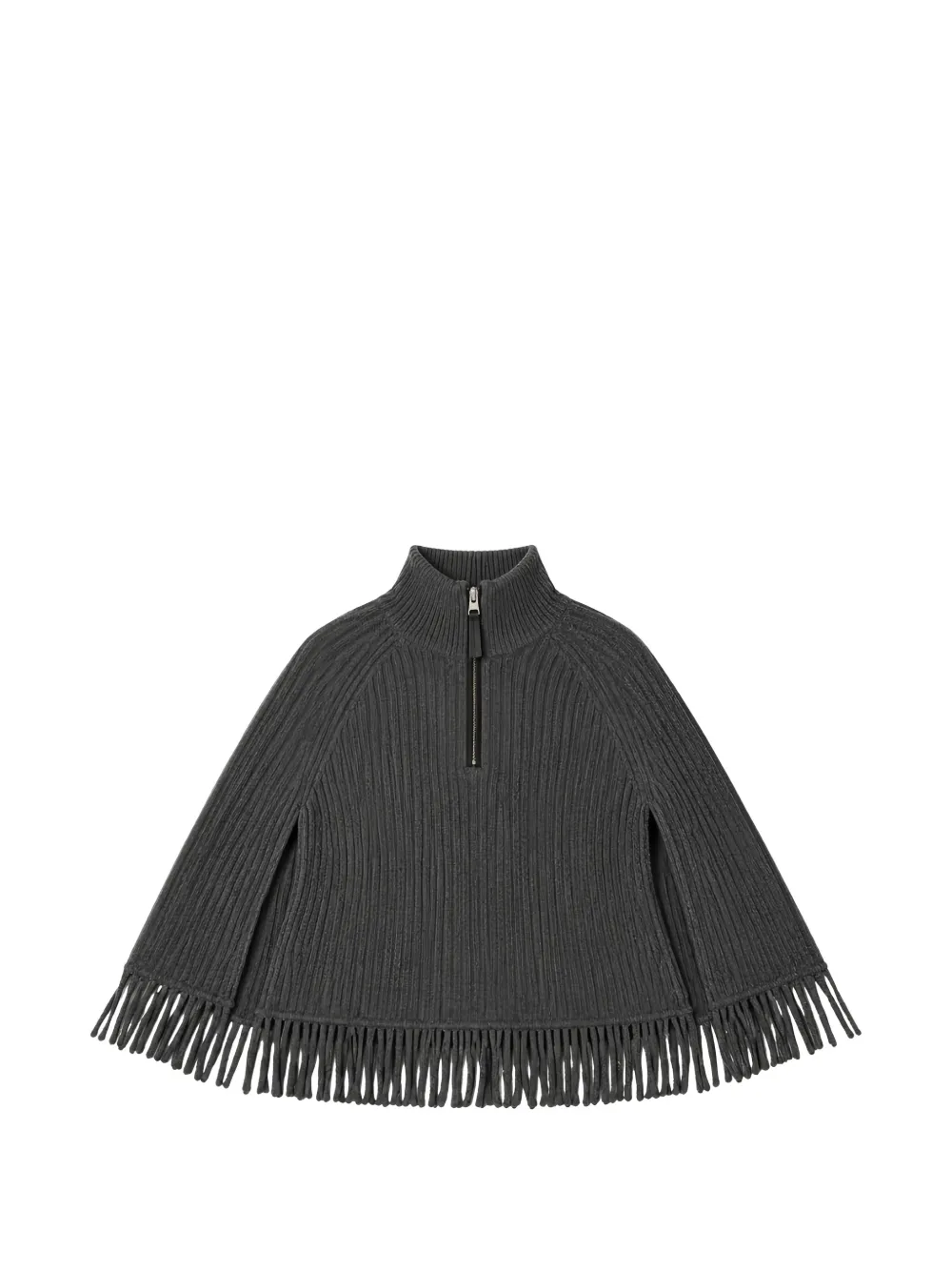 SIMKHAI Danni fringe-trimmed cape sweater - Grigio