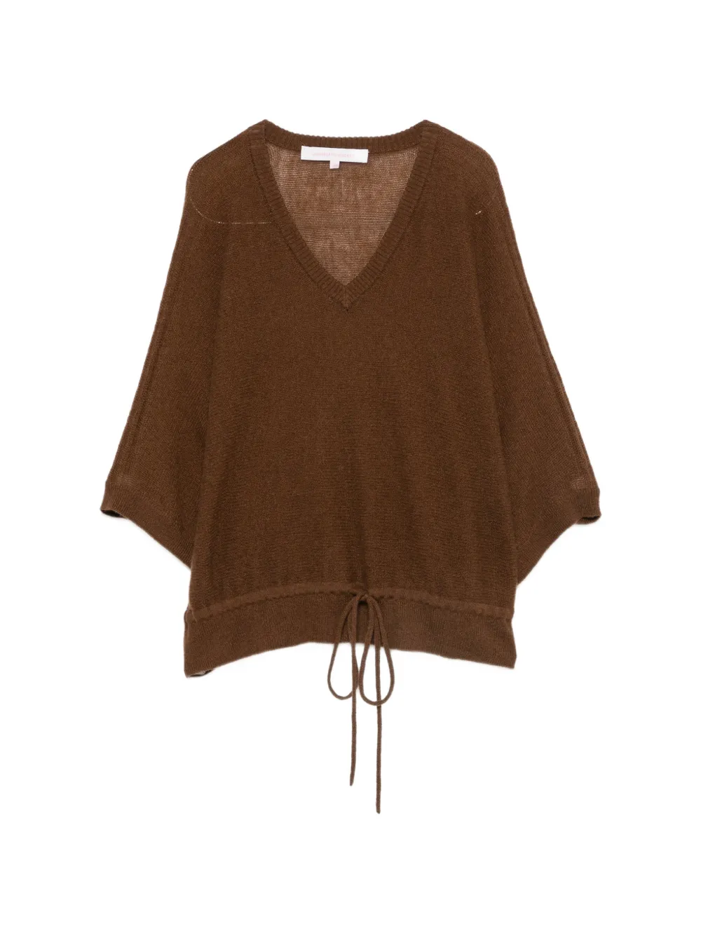 absolut cashmere Jannah drawstring-waist V-neck sweater - Braun