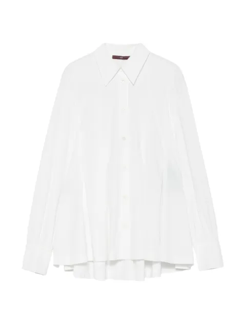High pleated long-sleeve shirt