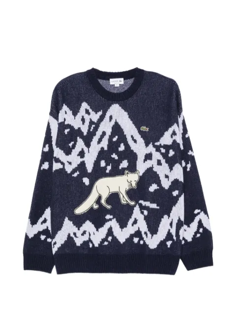 Lacoste long-sleeve intarsia-knit sweater