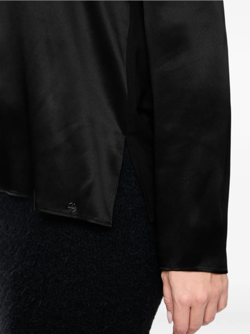 MARCCAIN Blouse met contrasterende afwerking Zwart