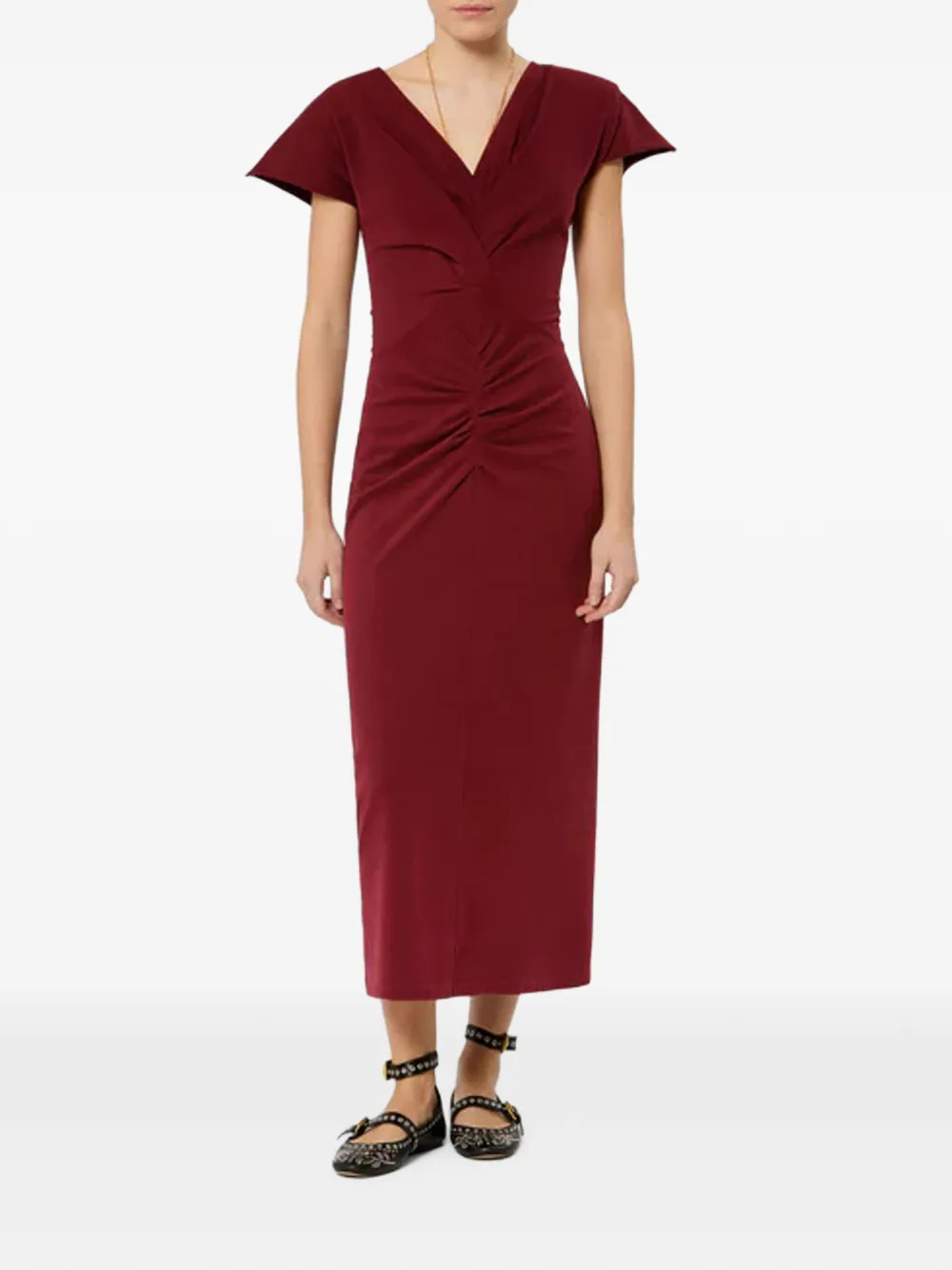 ISABEL MARANT Nandra midi-jurk Rood