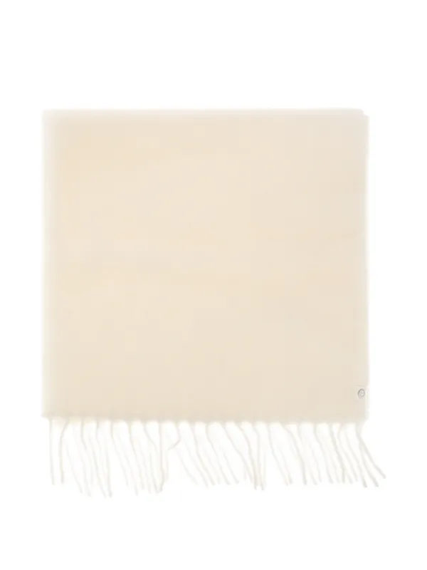 Canada Goose Logo-patch Fringed Scarf in Neutrals