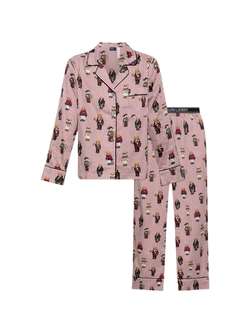 Polo Ralph Lauren Polo Bear striped pajamas - Rosso