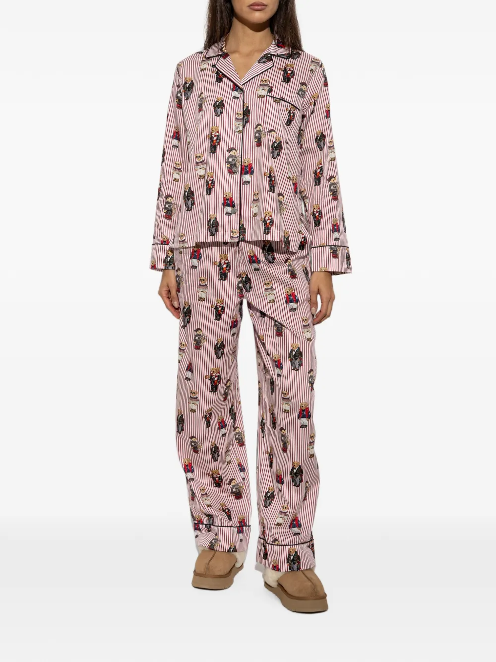 Polo Ralph Lauren Polo Bear gestreepte pyjama Rood