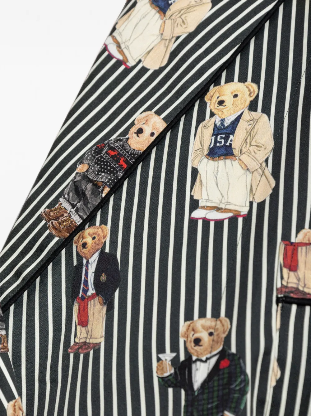 Polo Ralph Lauren Polo Bear badjas met strepen-print Zwart
