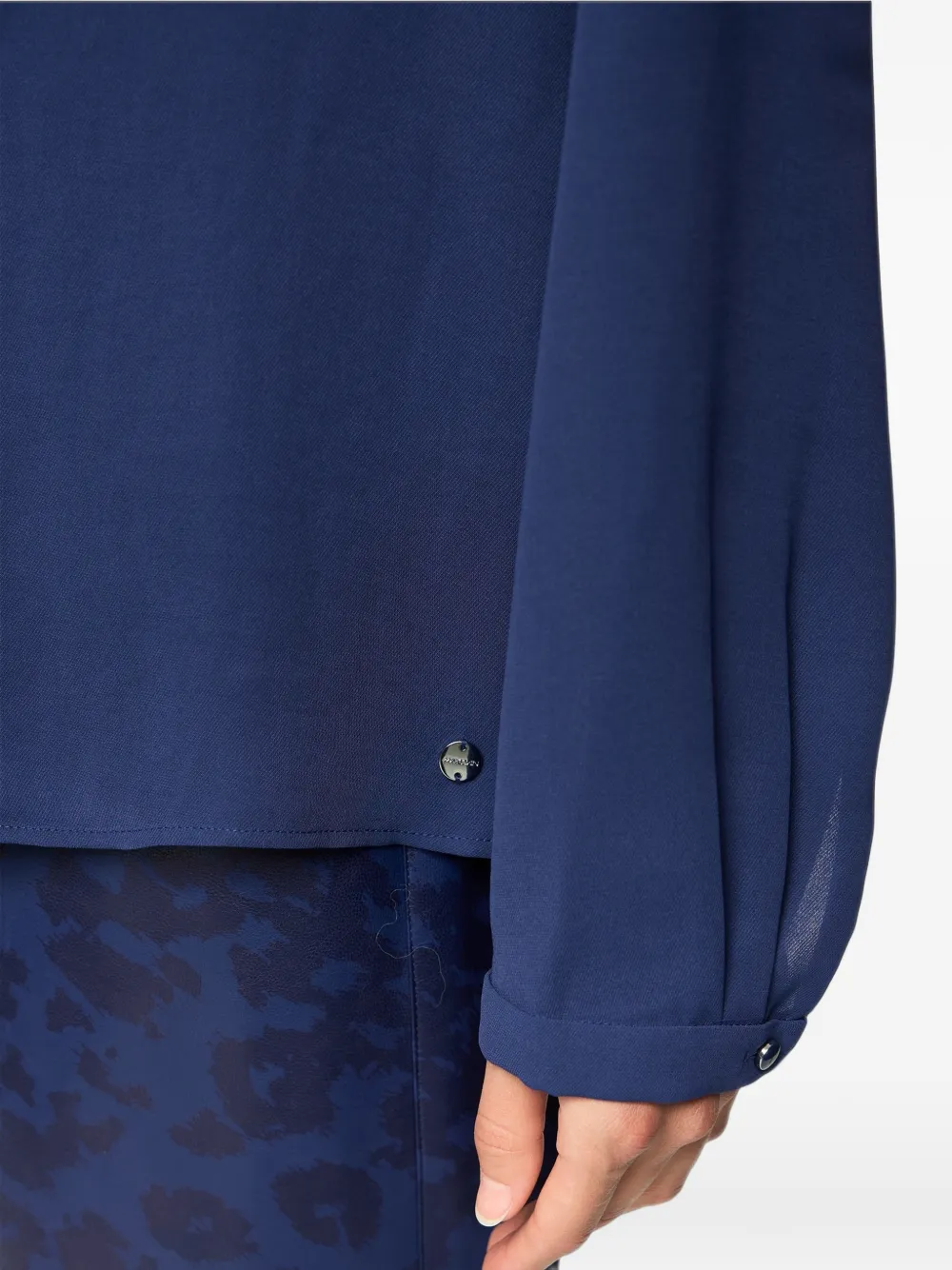 MARCCAIN Blouse met V-hals en ruches Blauw
