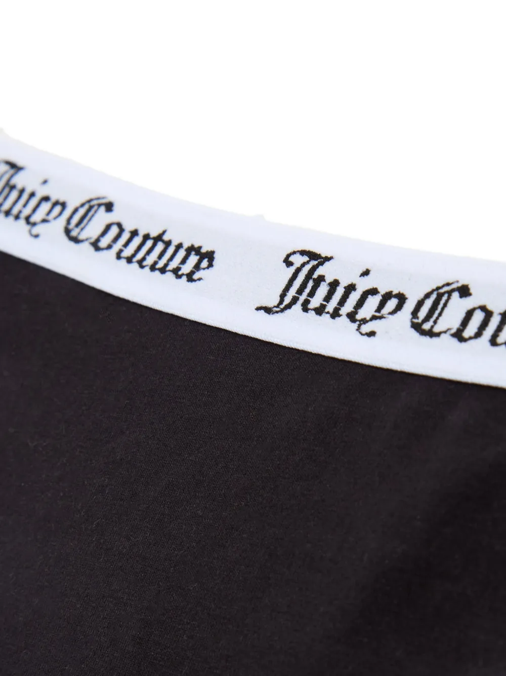Juicy Couture Drie strings met logoband Zwart