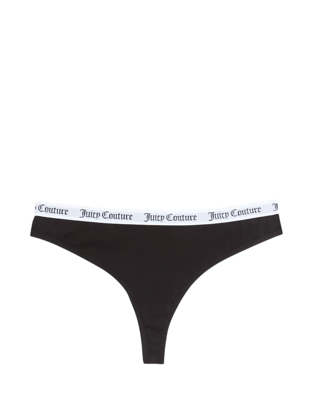 Juicy Couture Drie strings met logoband Zwart