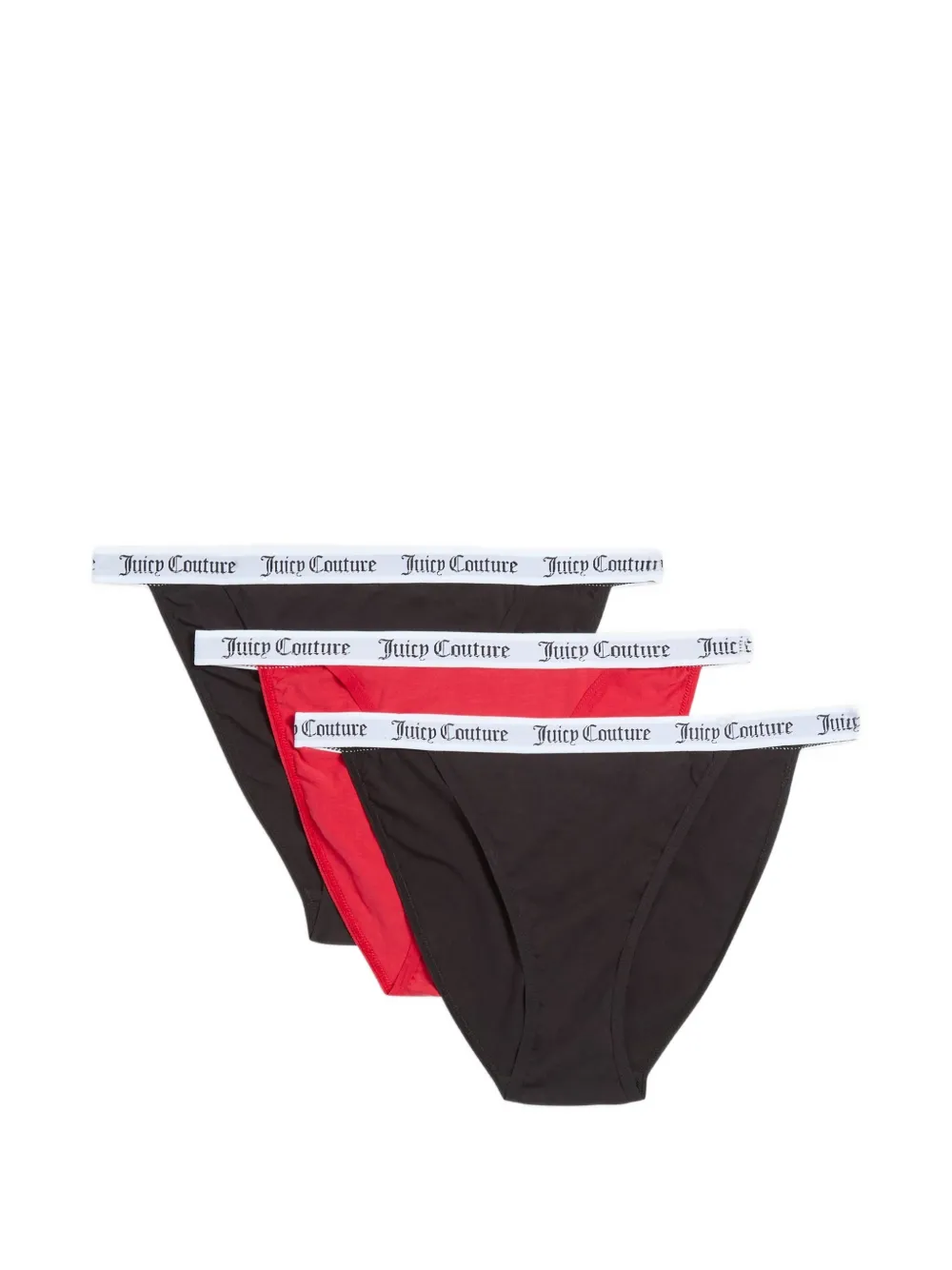 Juicy Couture logo-waistband cotton briefs (set of three) - Noir