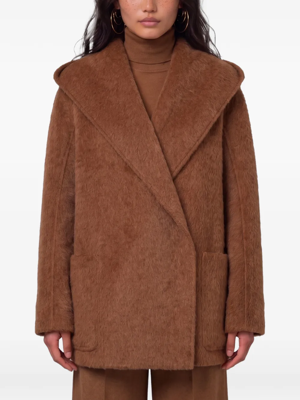 Max Mara Golf shawl-collar coat - Marron