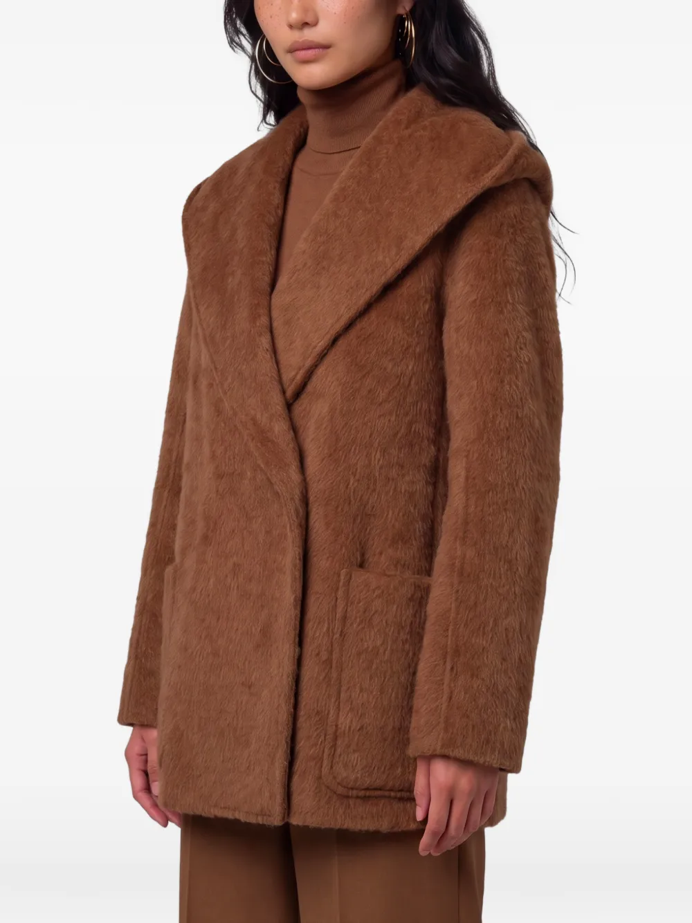 Max Mara Golf jas met sjaalkraag Bruin