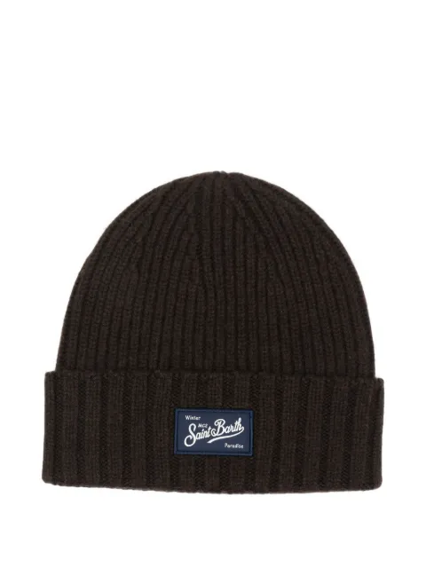 MC2 Saint Barth Sheldon logo-patch ribbed-knit beanie hat