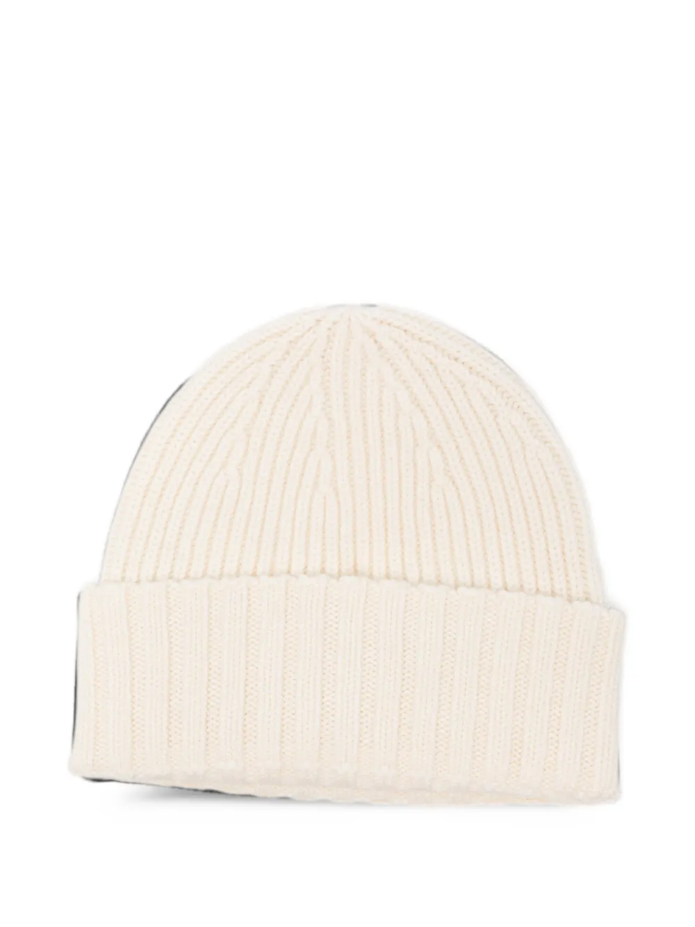 MC2 Saint Barth logo-patch ribbed-knit beanie hat Beige