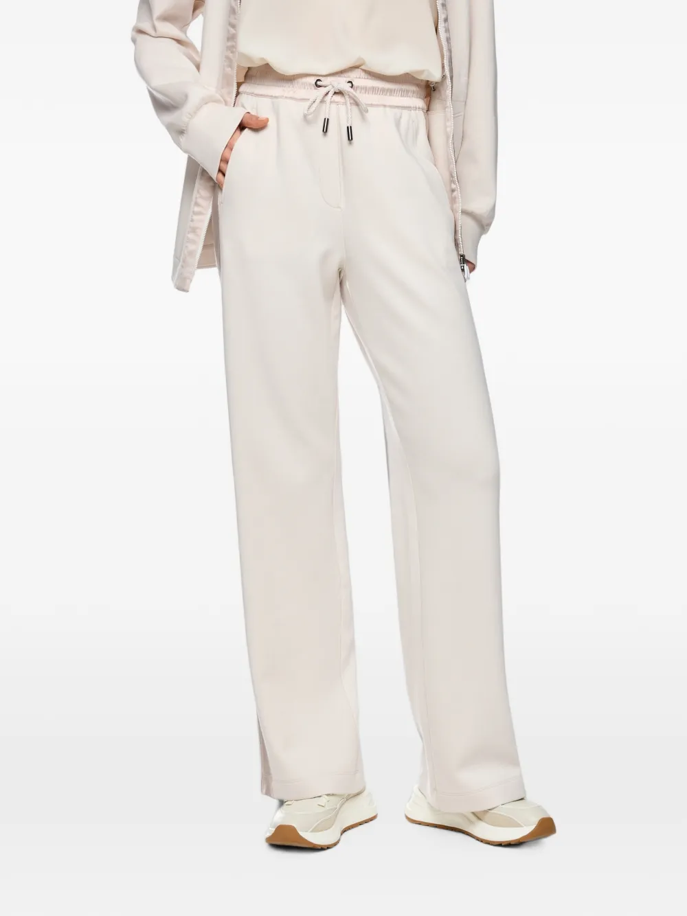 MARCCAIN Washington broek met satijnen afwerking Beige