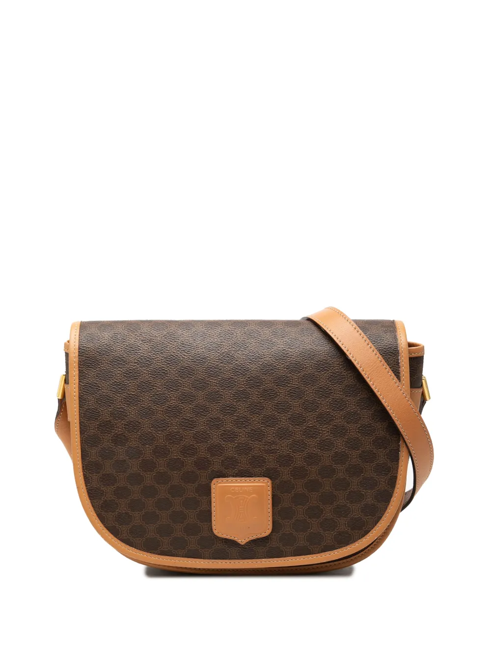Celine Pre-Owned 2012 Macadam Coated Canvas crossbody bag - Braun