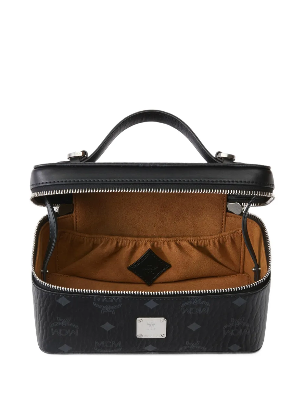 MCM mini Rockstar Visetos vanity case Zwart