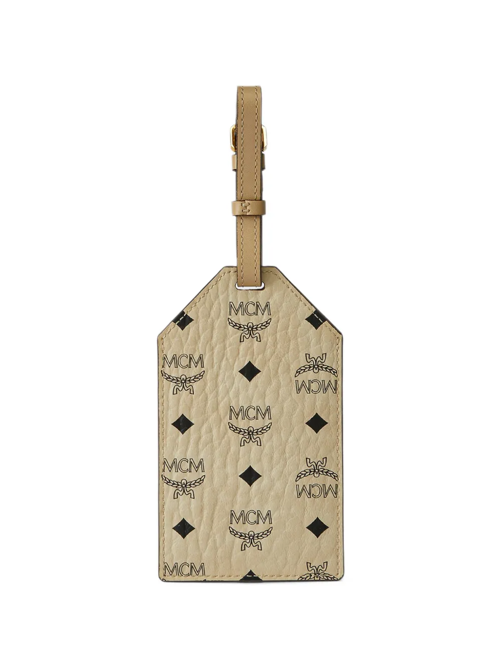 MCM Ottomar Visetos luggage tag Beige