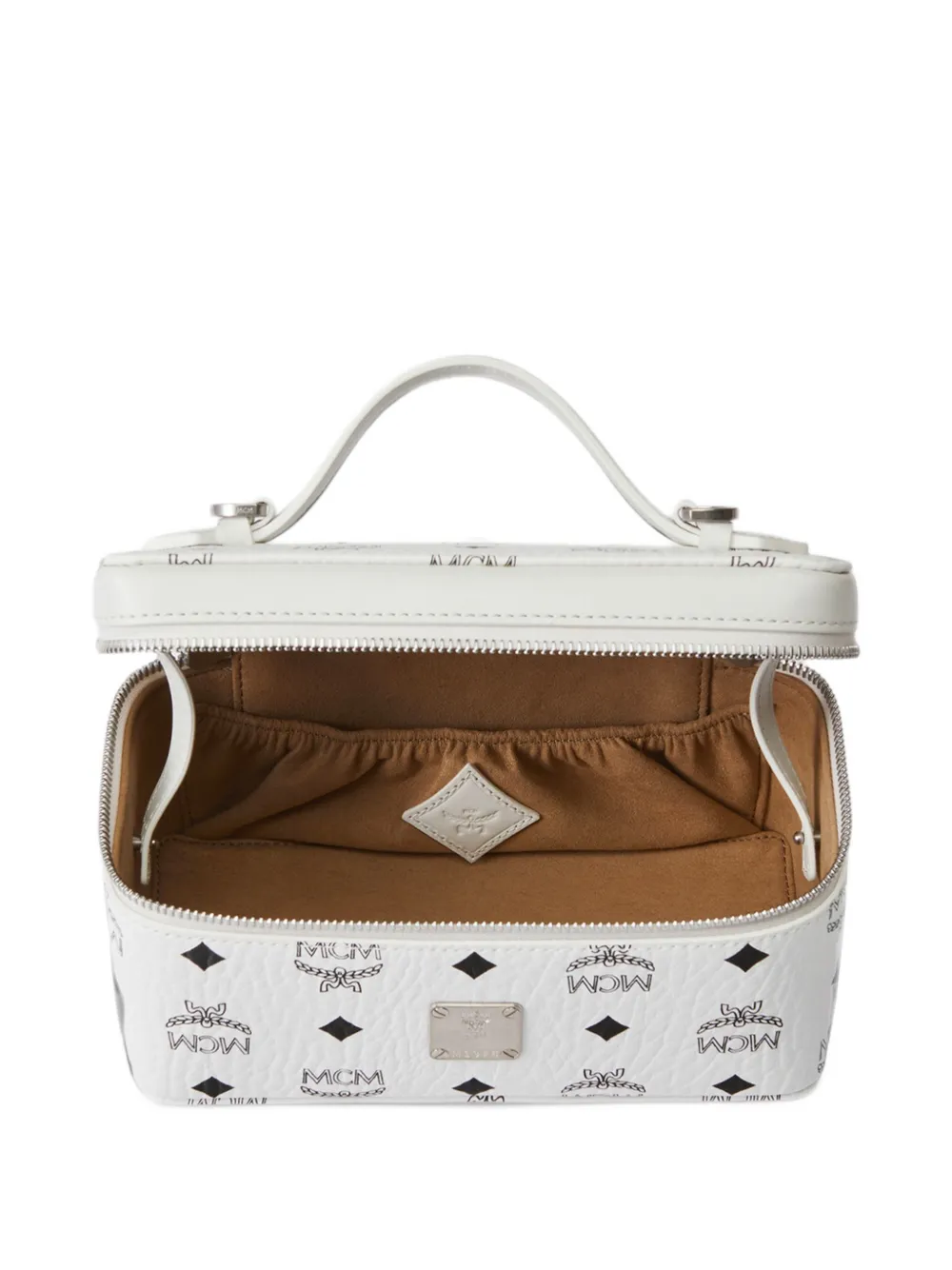 MCM mini Rockstar Visetos vanity case Wit