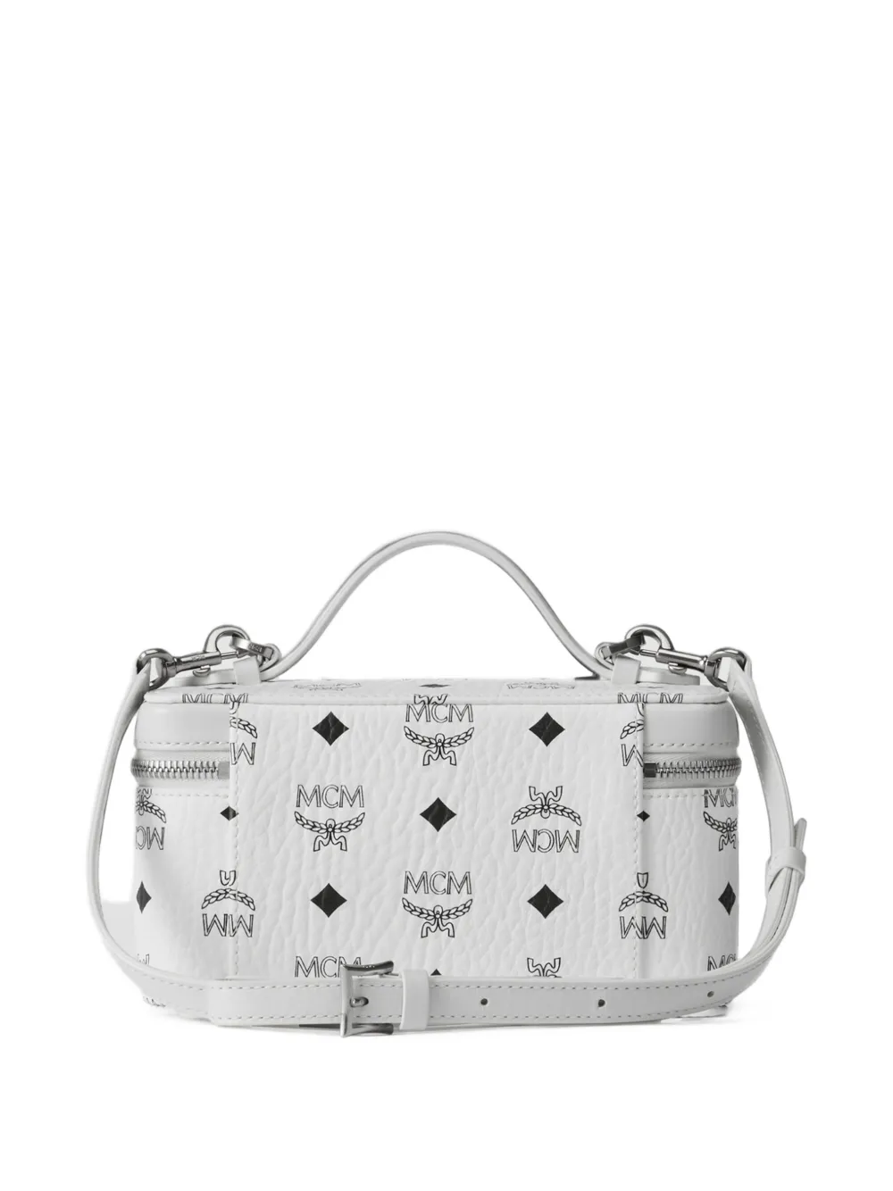 MCM mini Rockstar Visetos vanity case Wit
