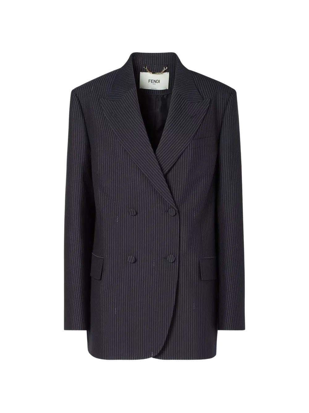 FENDI pinstriped double-breasted blazer - Blu
