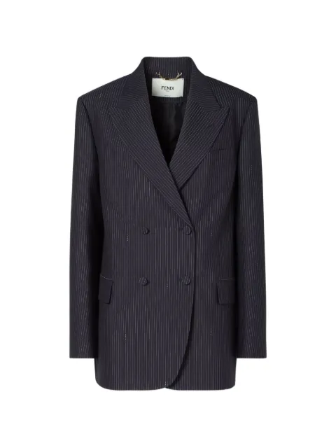 FENDI blazer con doble botonadura y motivo de rayas diplomáticas