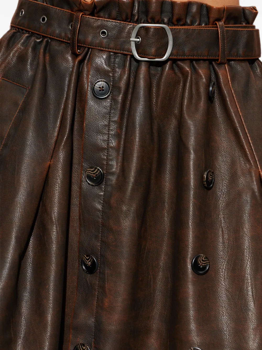 Baum Und Pferdgarten Saimi maxi-rok van imitatieleer met ceintuur Bruin