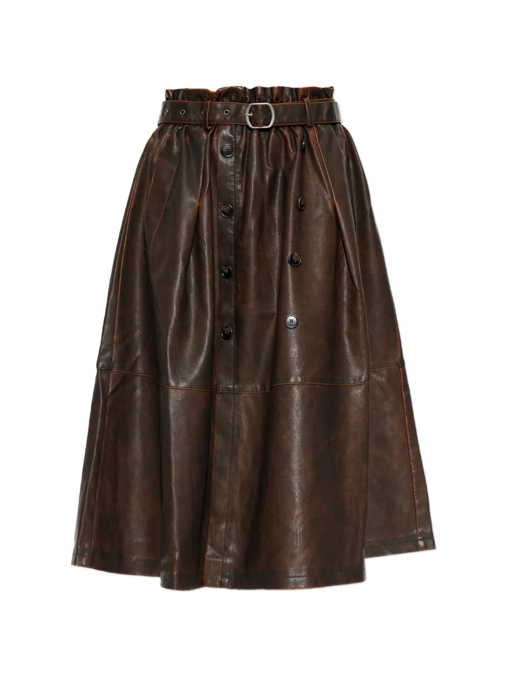 Baum Und Pferdgarten Saimi belted faux-leather maxi skirt - Marrone