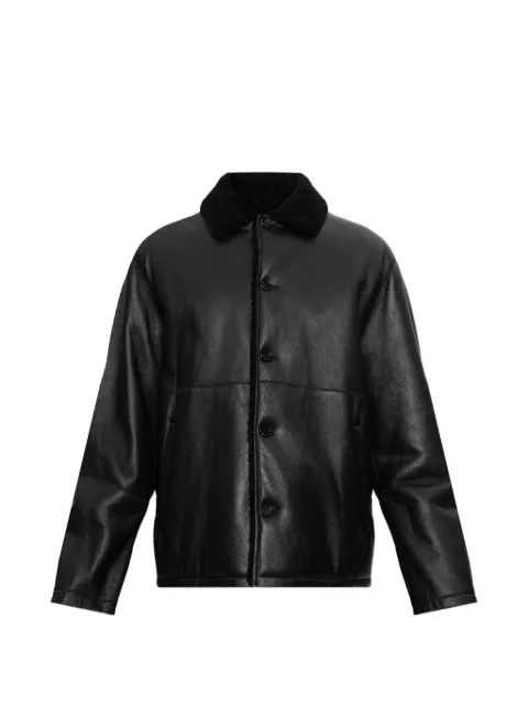 Jil Sander shearling-collar leather jacket