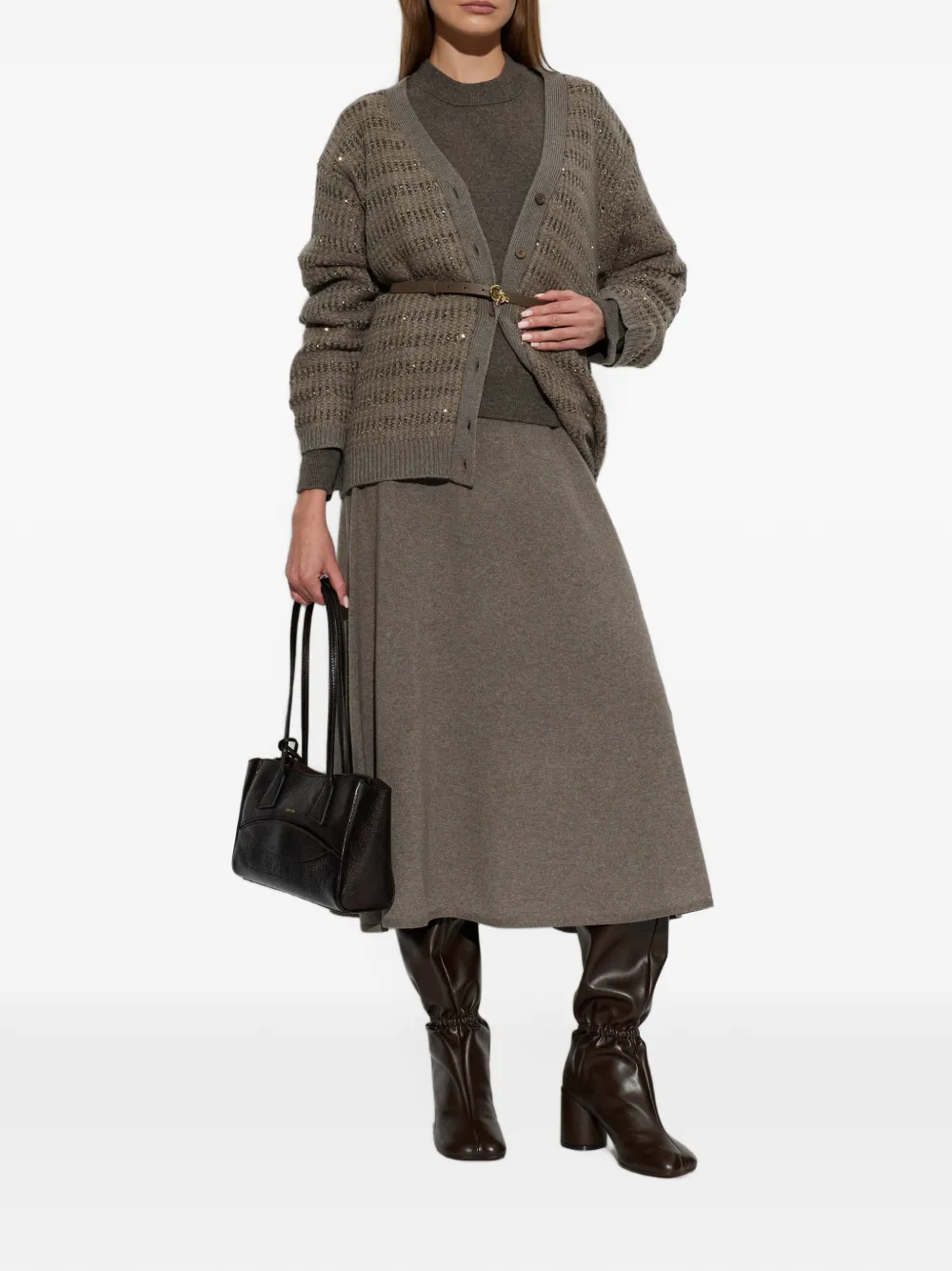 Fabiana Filippi Ribgebreide rok Bruin