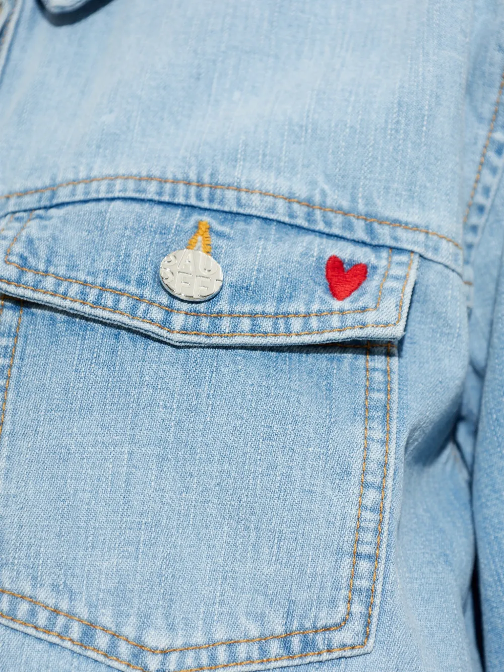 Baum Und Pferdgarten Melobu denim blouse met hartpatroon Blauw