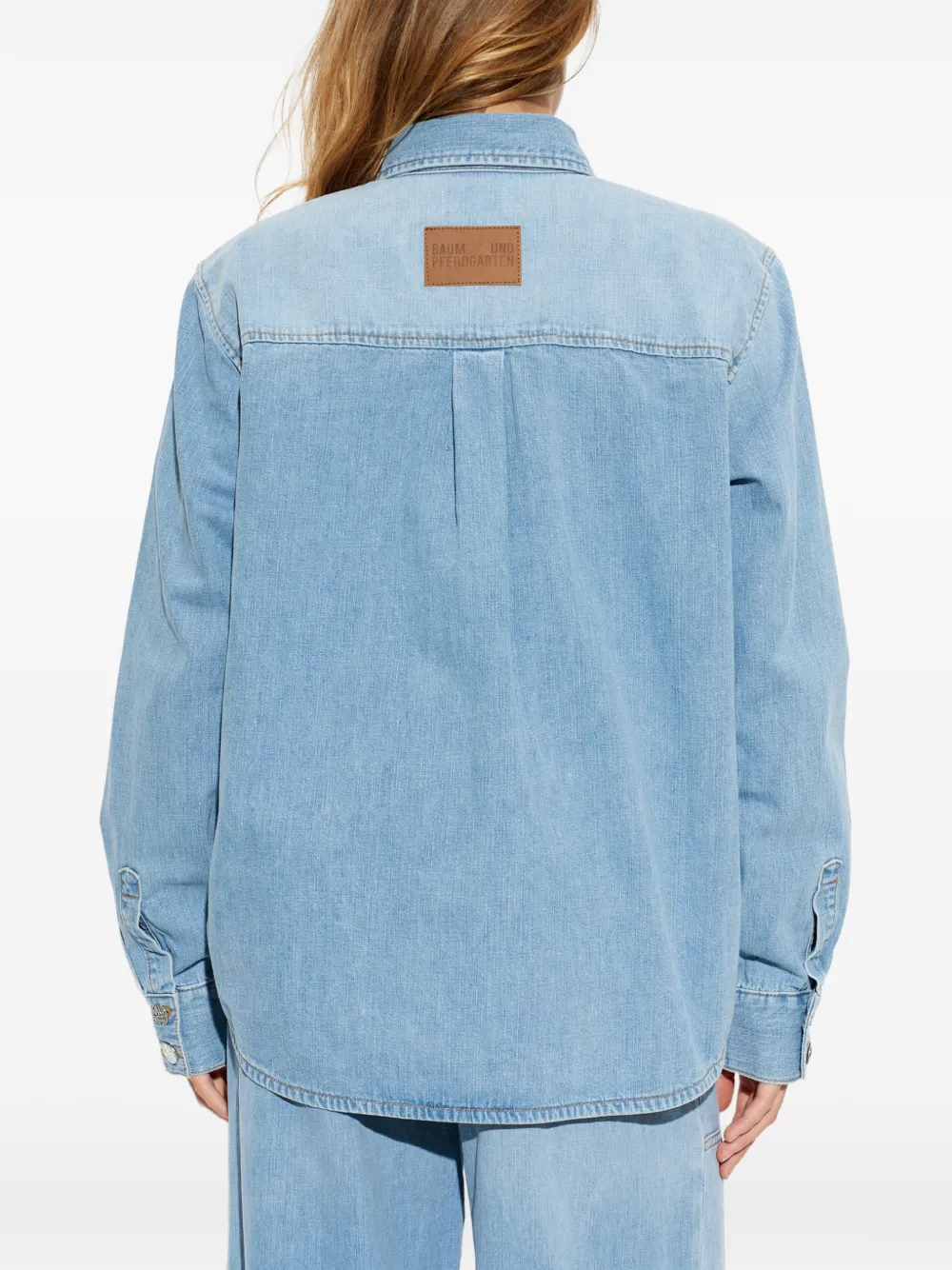 Baum Und Pferdgarten Melobu denim blouse met hartpatroon Blauw