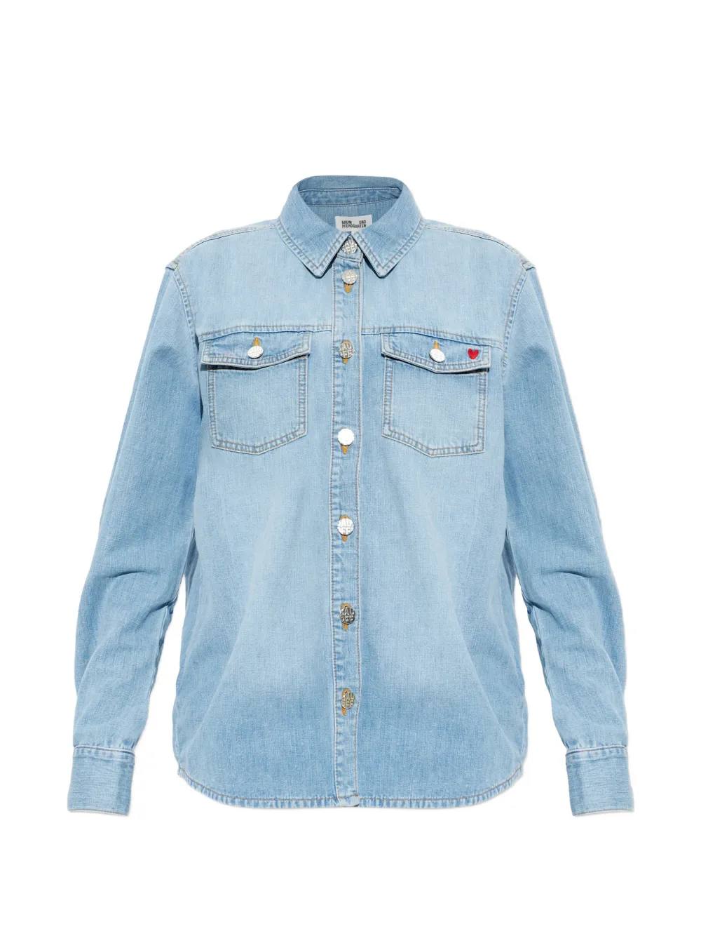 Baum Und Pferdgarten Melobu heart-motif denim shirt - Blu