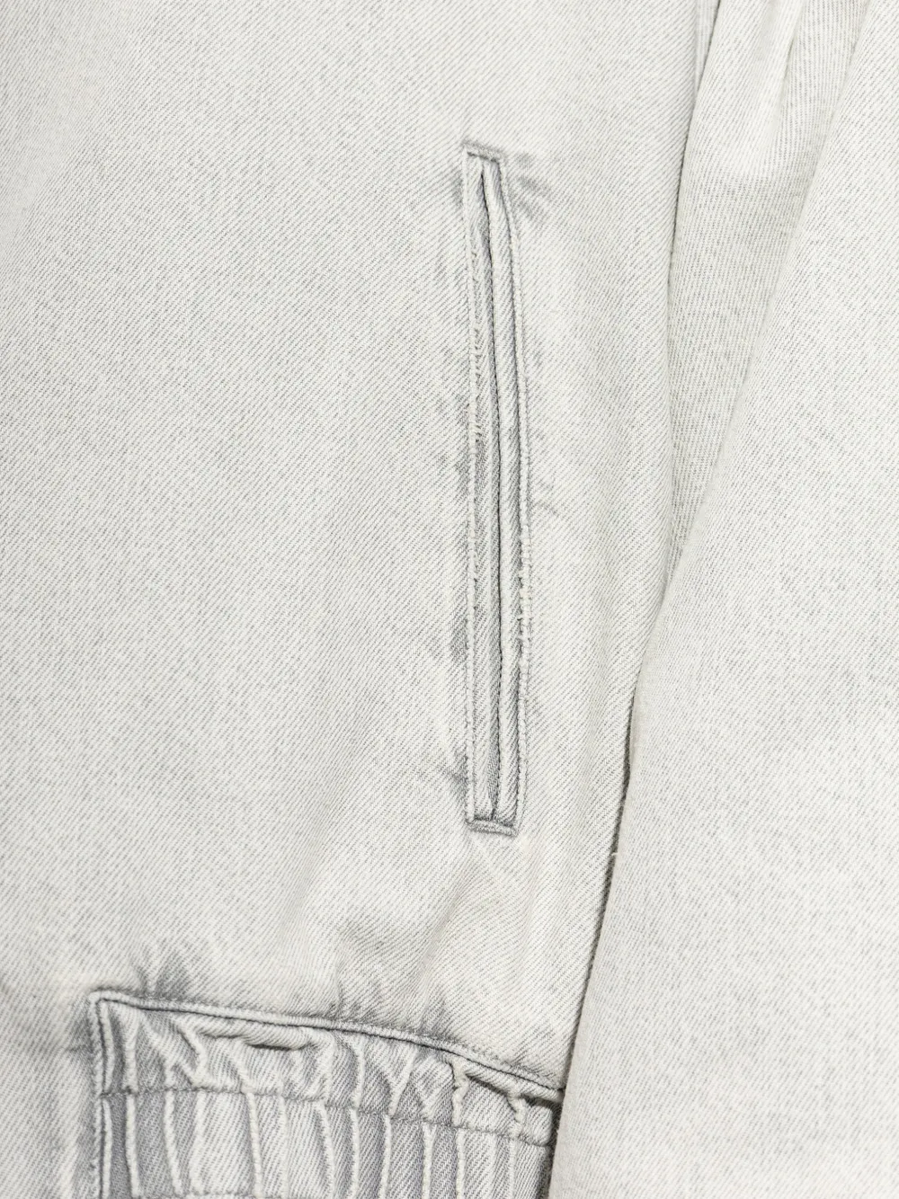 Jil Sander Geïsoleerd denim jack met opstaande kraag Grijs