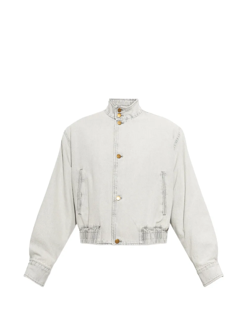 Jil Sander insulated denim jacket with stand collar - Grigio