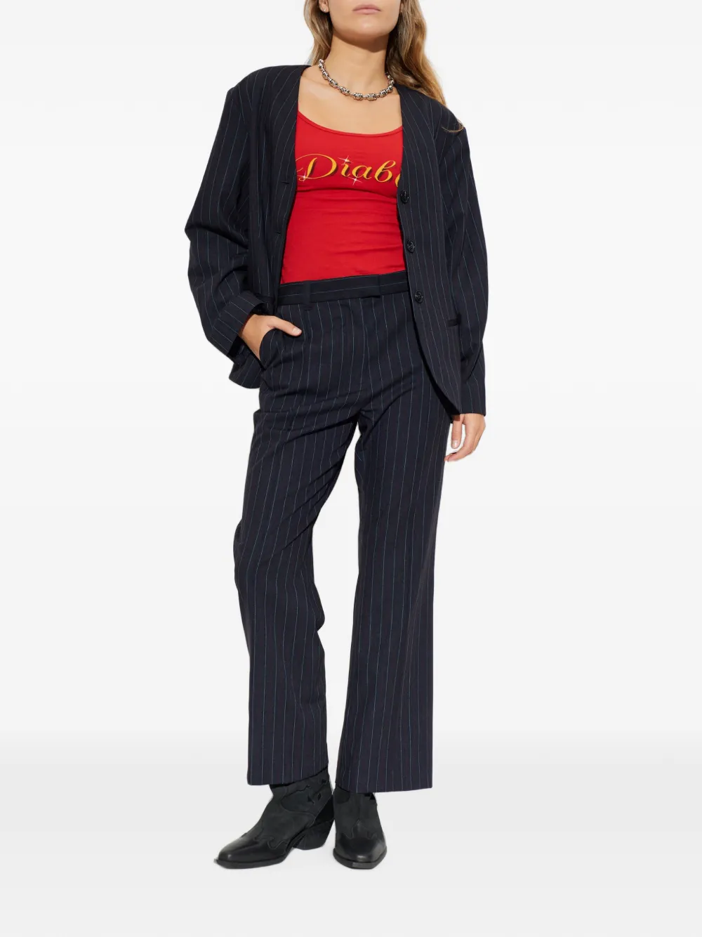 Baum Und Pferdgarten Botilma blazer met krijtstreep Blauw