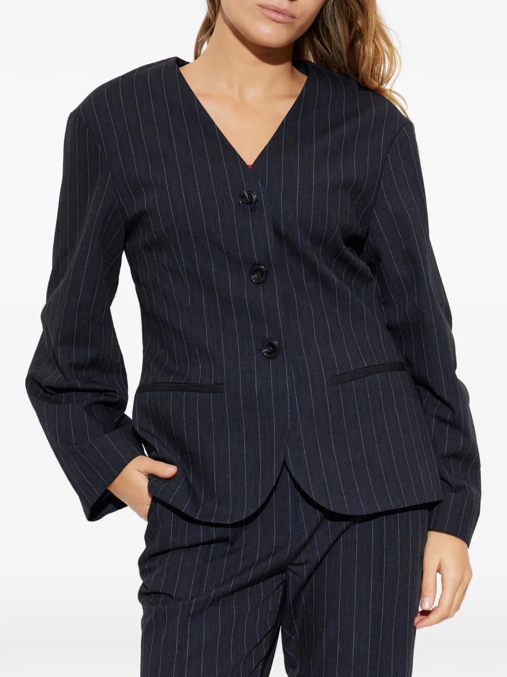 Baum Und Pferdgarten Botilma blazer met krijtstreep Blauw