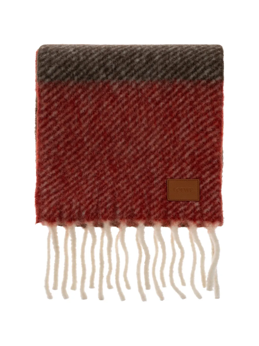 LOEWE fringed scarf - Rosso