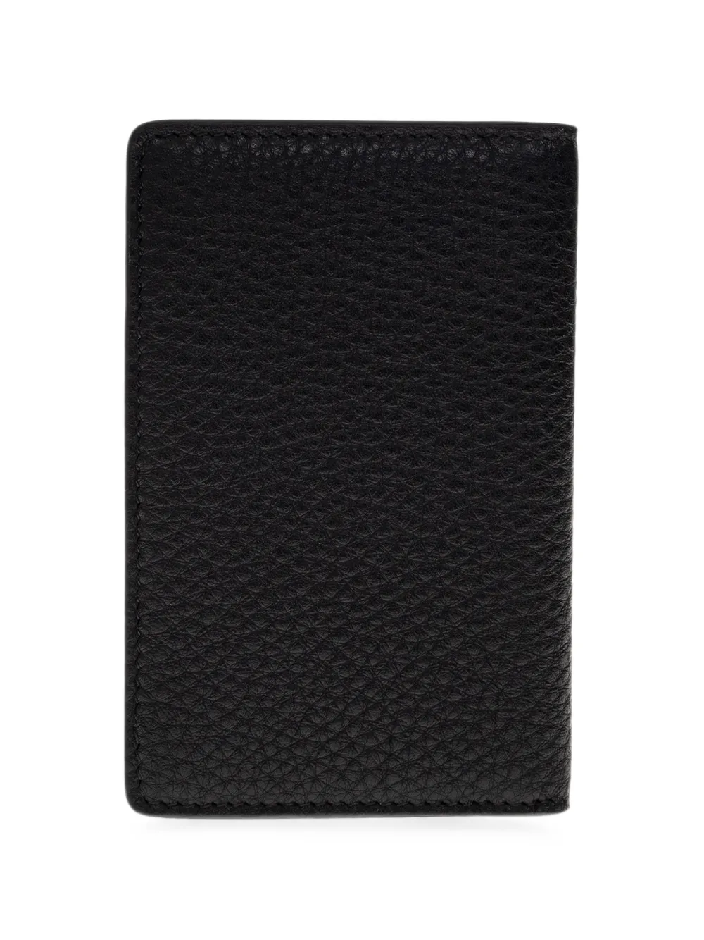 Dolce & Gabbana logo-plaque pebbled leather cardholder Zwart
