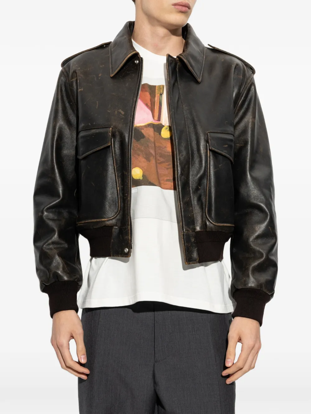 Jil Sander Leren jack Bruin