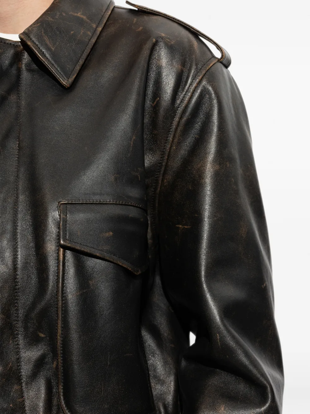 Jil Sander Leren jack Bruin