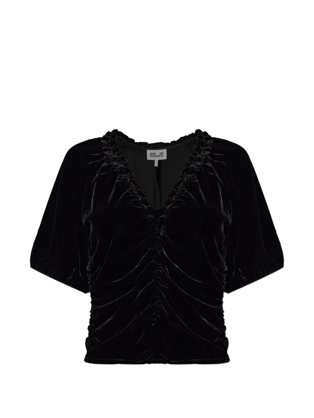 Baum Und Pferdgarten Melline ruched velvet top - Nero