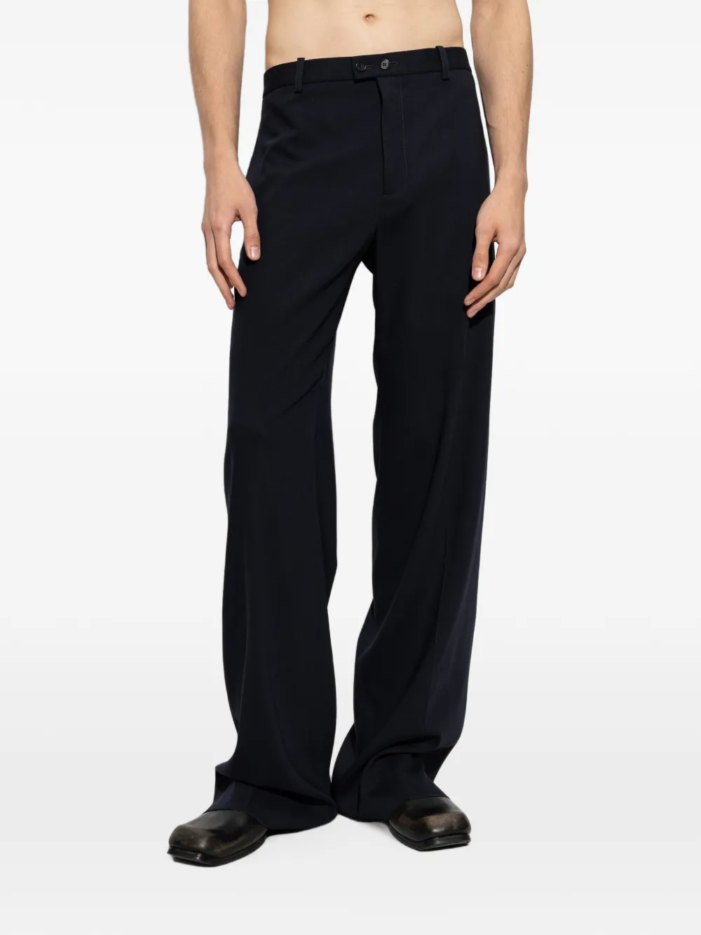 Jil Sander pressed-crease tailored trousers Blauw