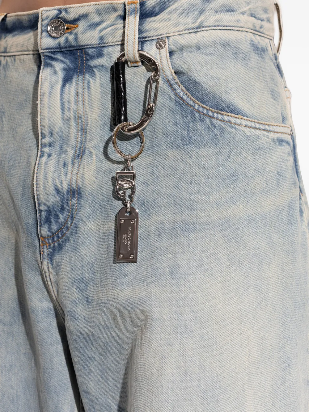 Dolce & Gabbana Sleutelhanger met logo Zilver