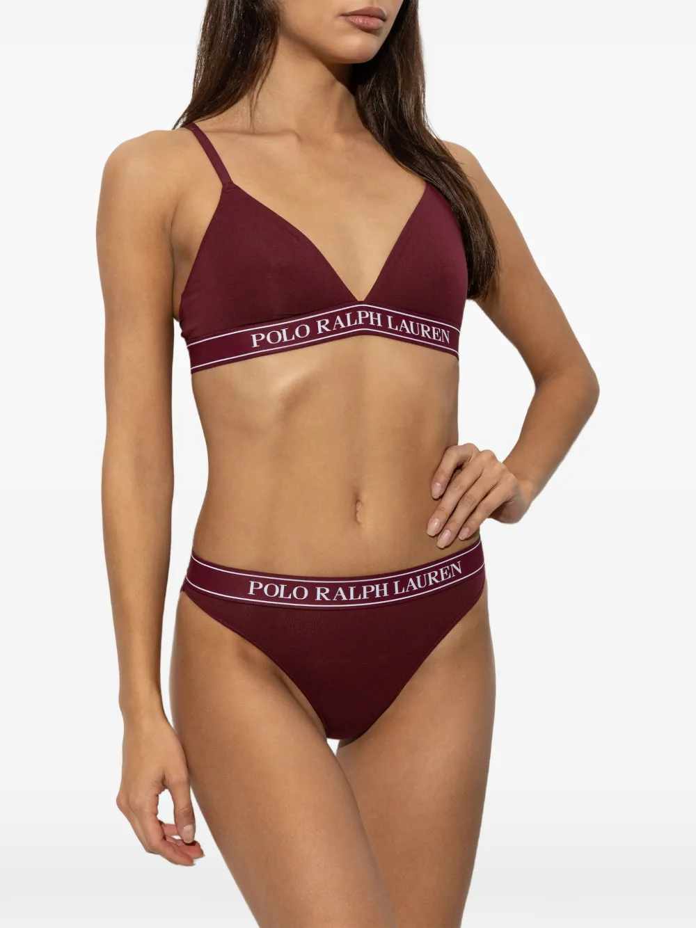 Polo Ralph Lauren Triangel bh met logoband Rood