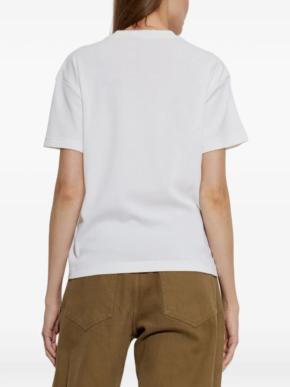 Jil Sander T-shirt met geborduurde stippen Wit