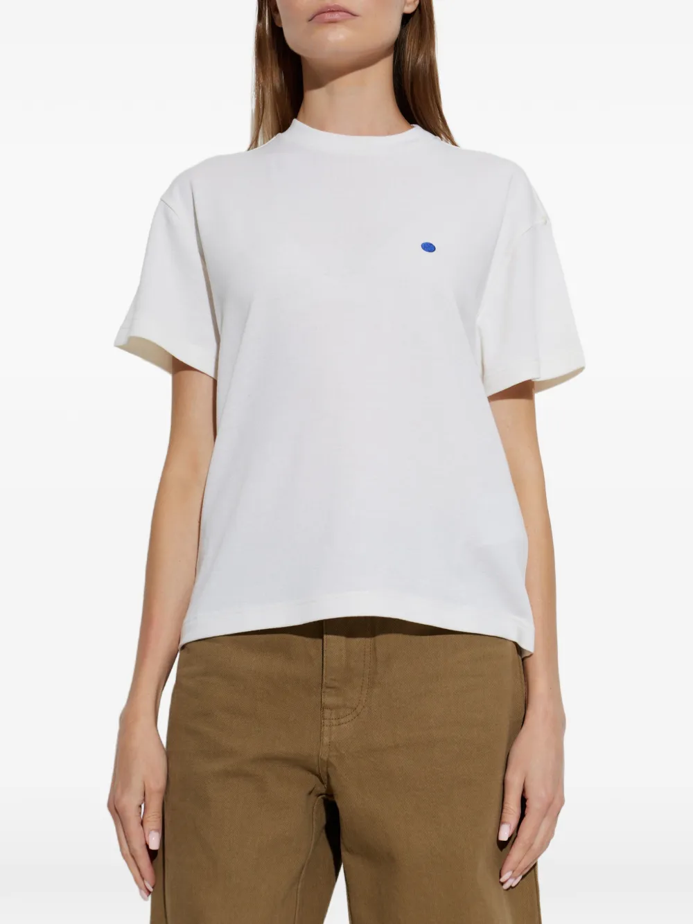 Jil Sander T-shirt met geborduurde stippen Wit