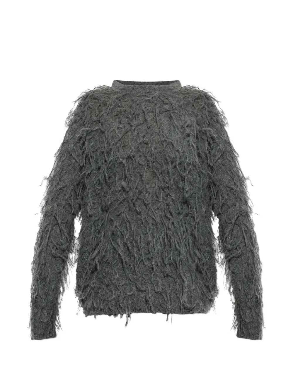 Fabiana Filippi ostrich feather-trim sweater - Grigio