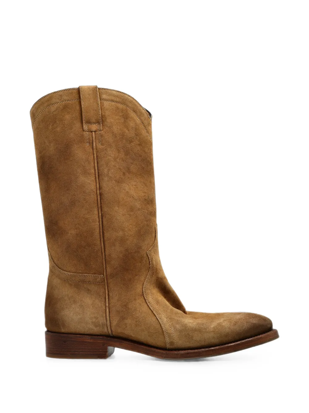 Jil Sander hefty suede boots with hand-crafted aged effect