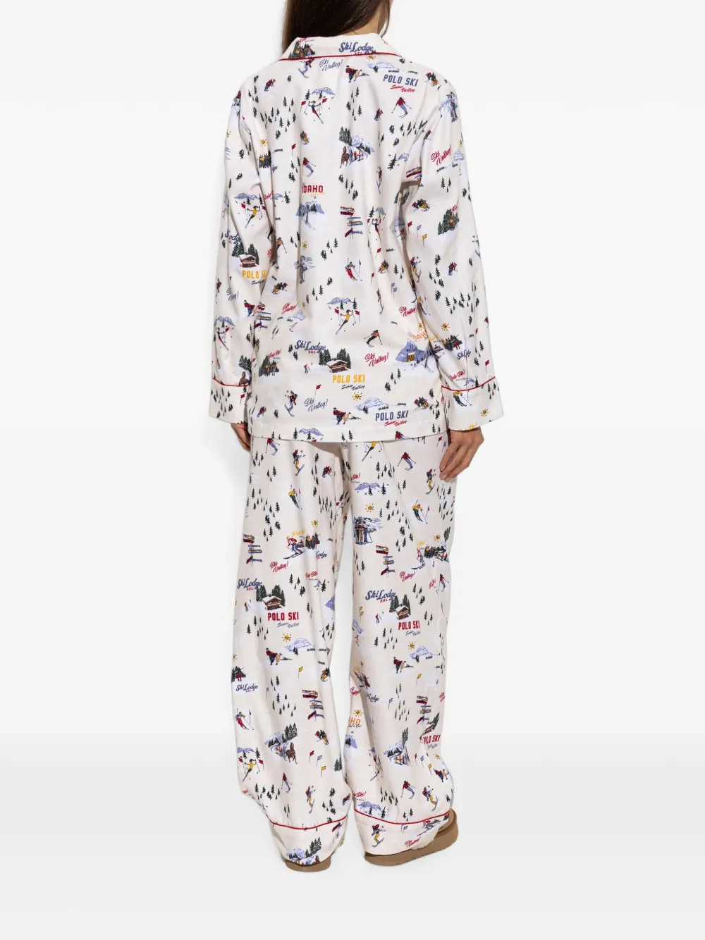 Polo Ralph Lauren Pyjama met lange mouwen en ski-patroon Beige